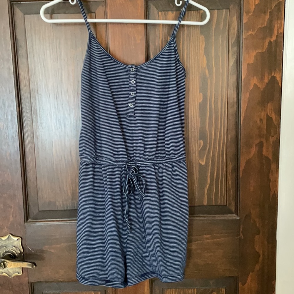 Navy Stripe Romper